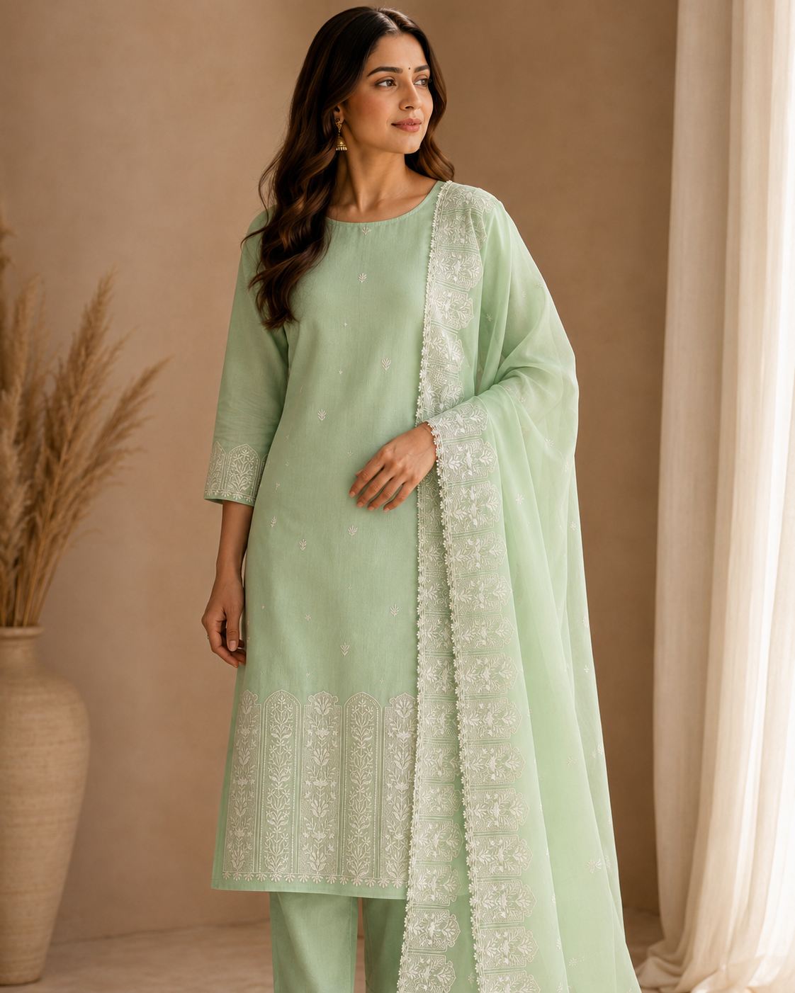 Premium Organza 3-Piece Suit Set with Multi Embroidery (unstitched)