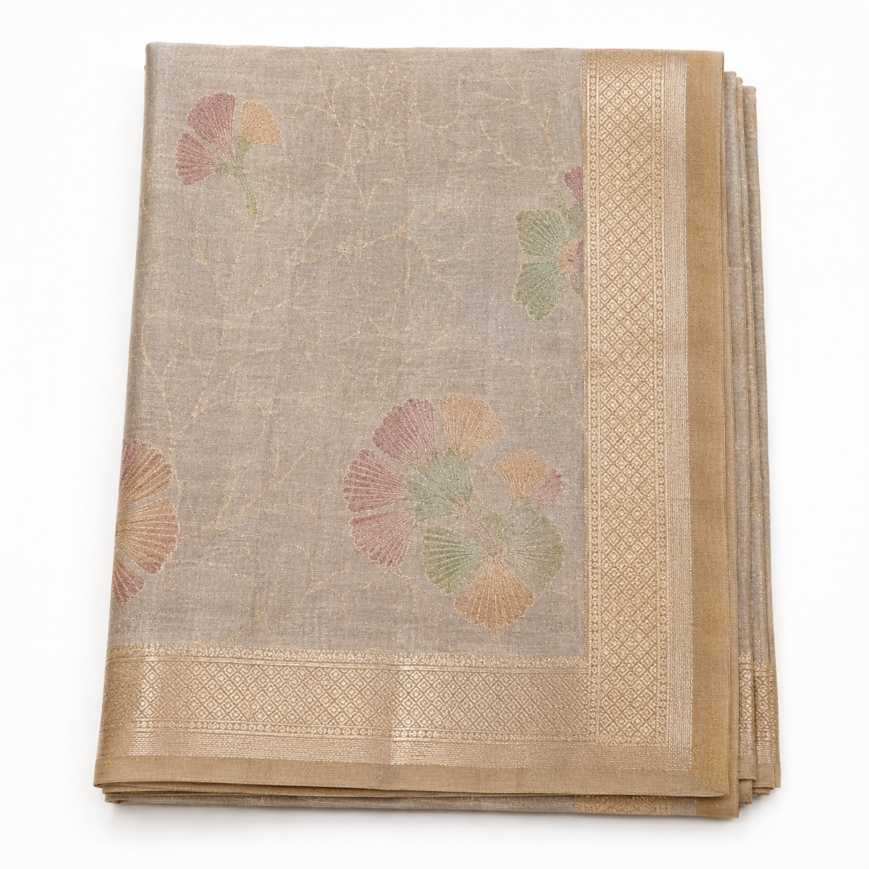 Semi Tusshar Saree with Weaving & Hand Brush Design