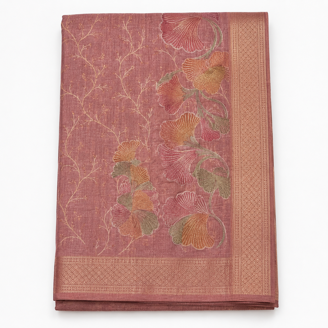 Semi Tusshar Saree with Weaving & Hand Brush Design