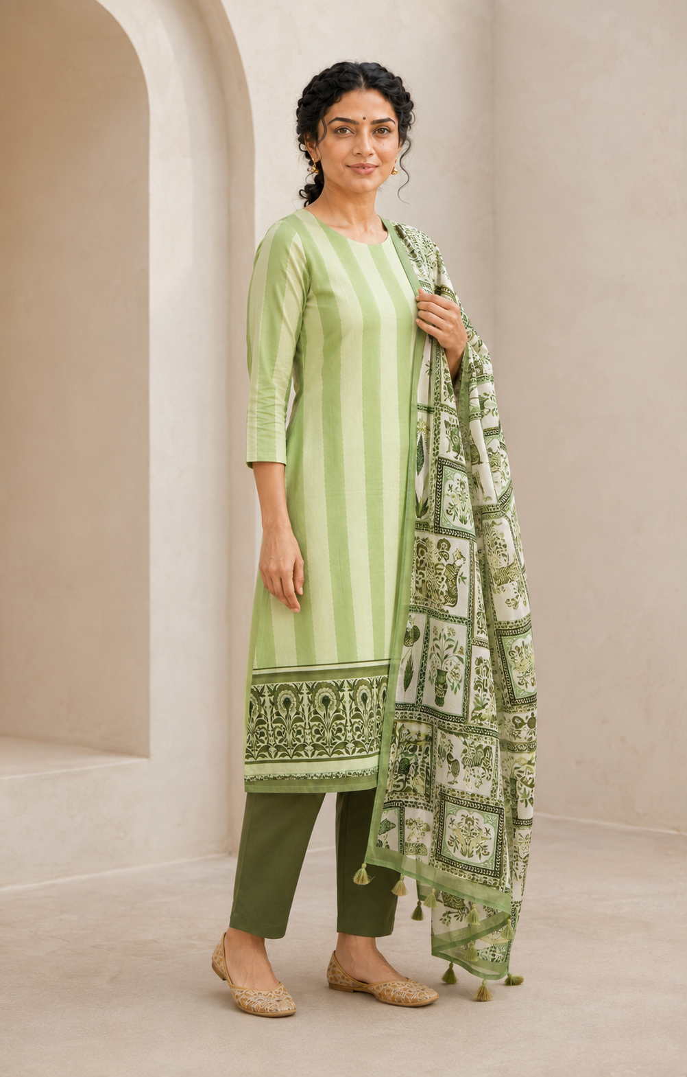 Organza satin with digital print (unstitched)