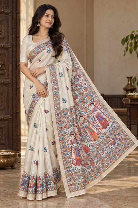 Pure Tusser Matka Saree