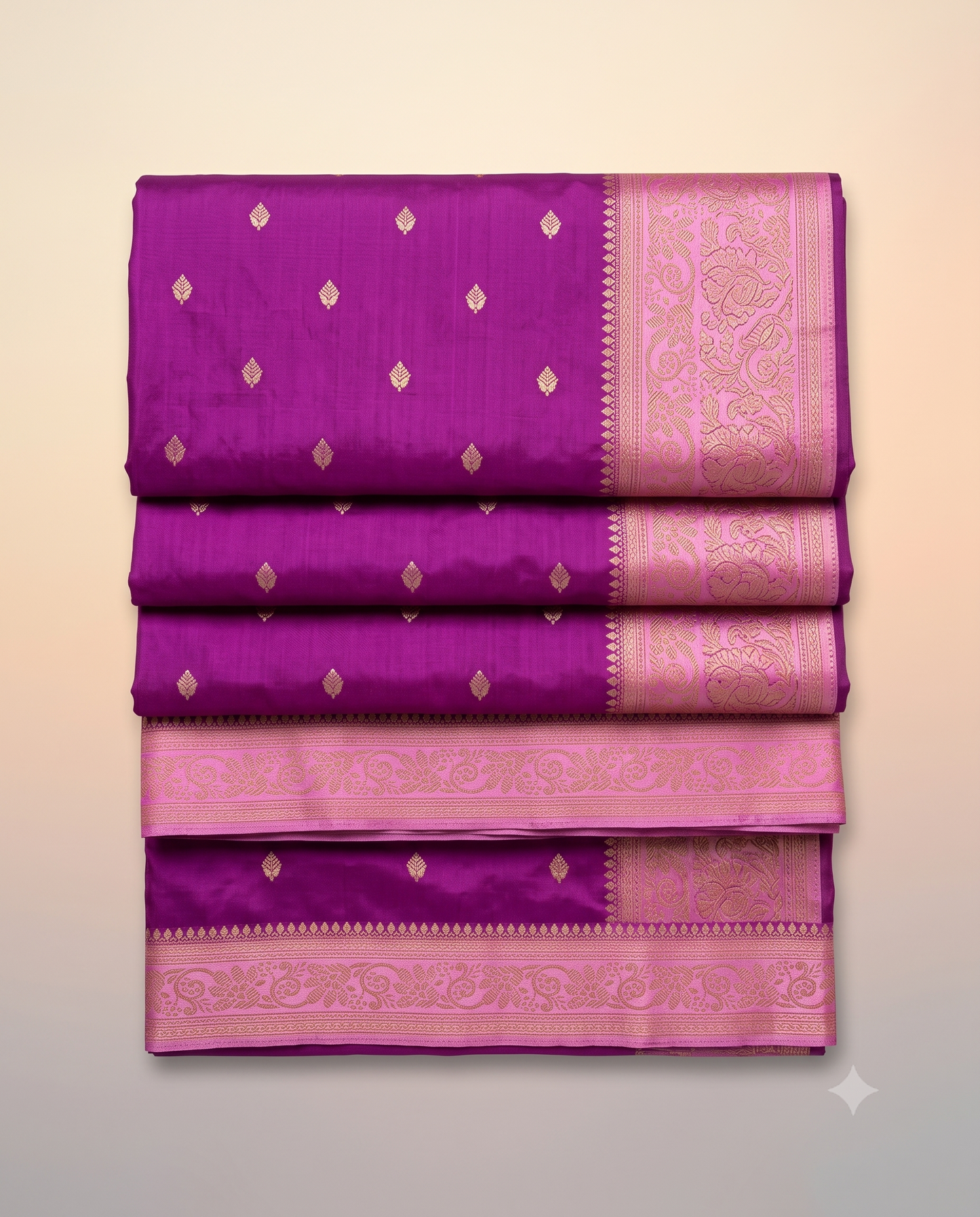 Mashroo Satin Contrast Pallu & Border Saree