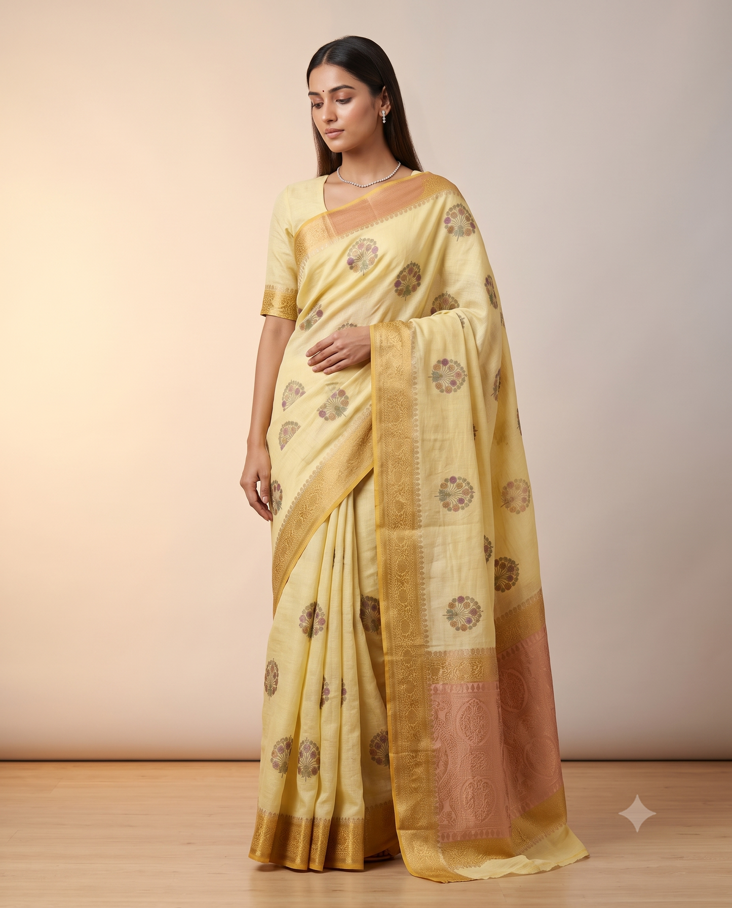 Semi Georgette Saree with Hand Brush Details