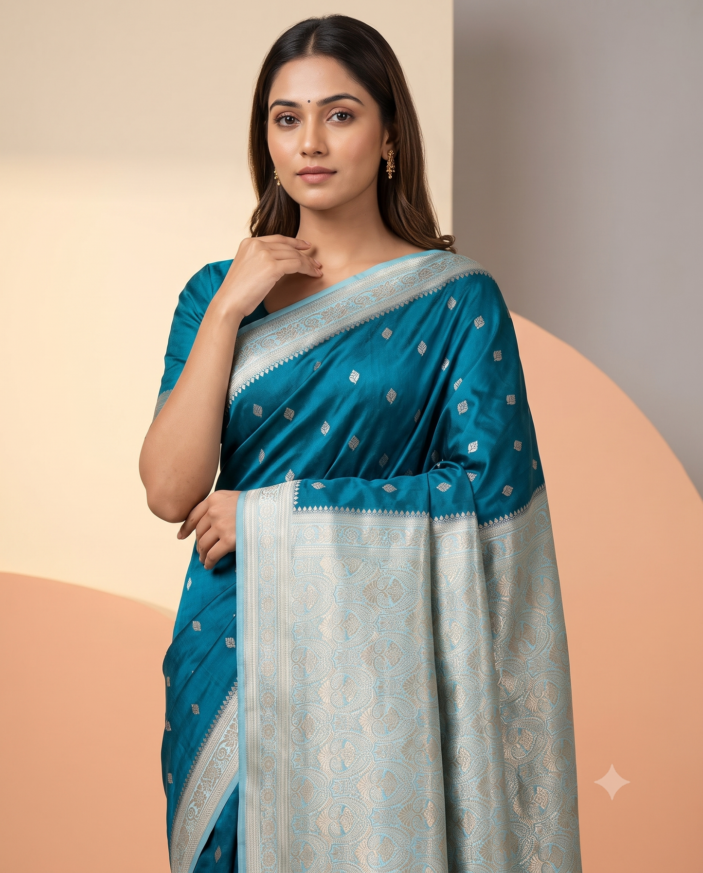 Mashroo Satin Contrast Pallu & Border Saree