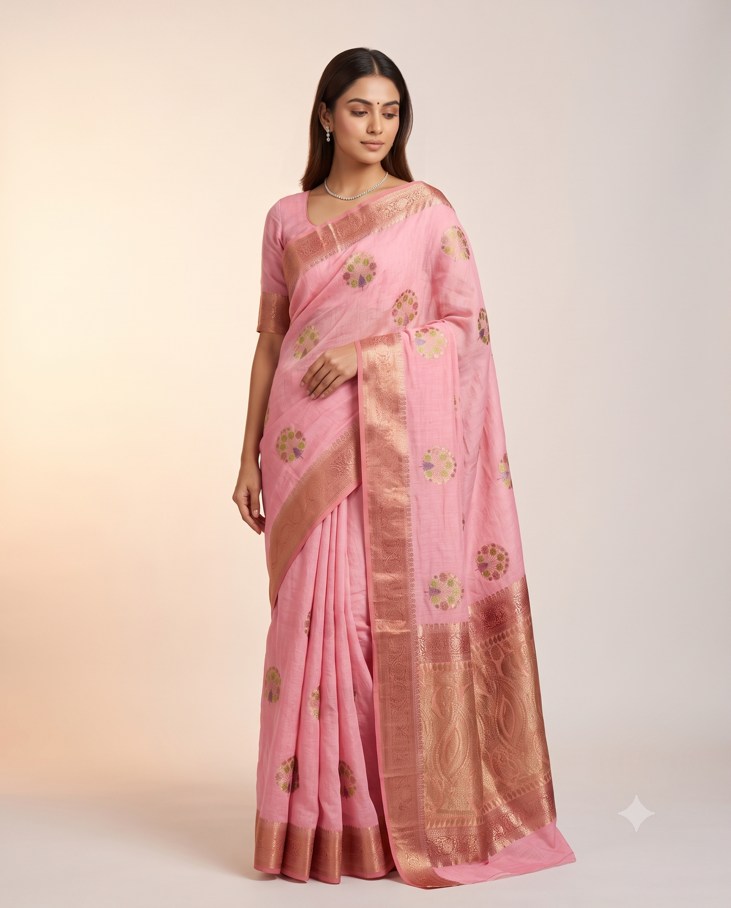 Semi Georgette Saree with Hand Brush Details