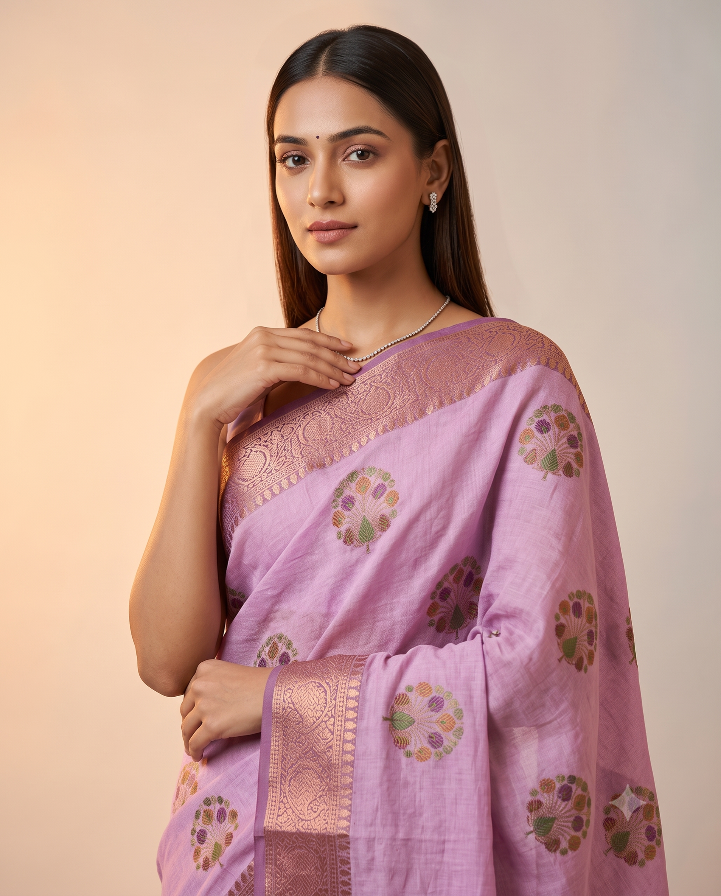 Semi Georgette Saree with Hand Brush Details