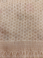 Off White Pure Mercerised Cotton Saree with Crush Texture