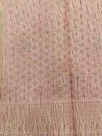 Baby Pink Pure Mercerised Cotton Saree with Crush Texture