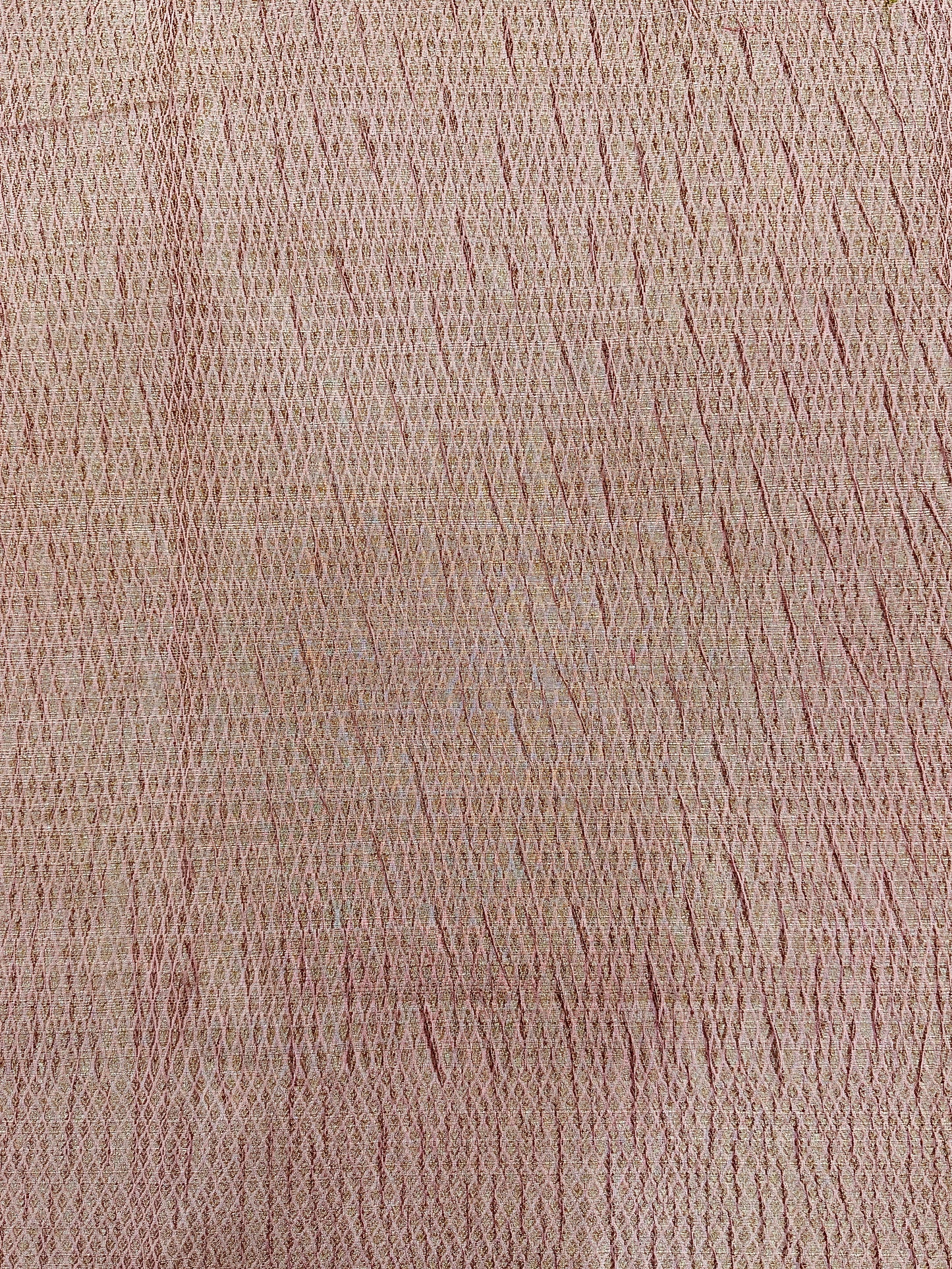 Baby Pink Pure Mercerised Cotton Saree with Crush Texture