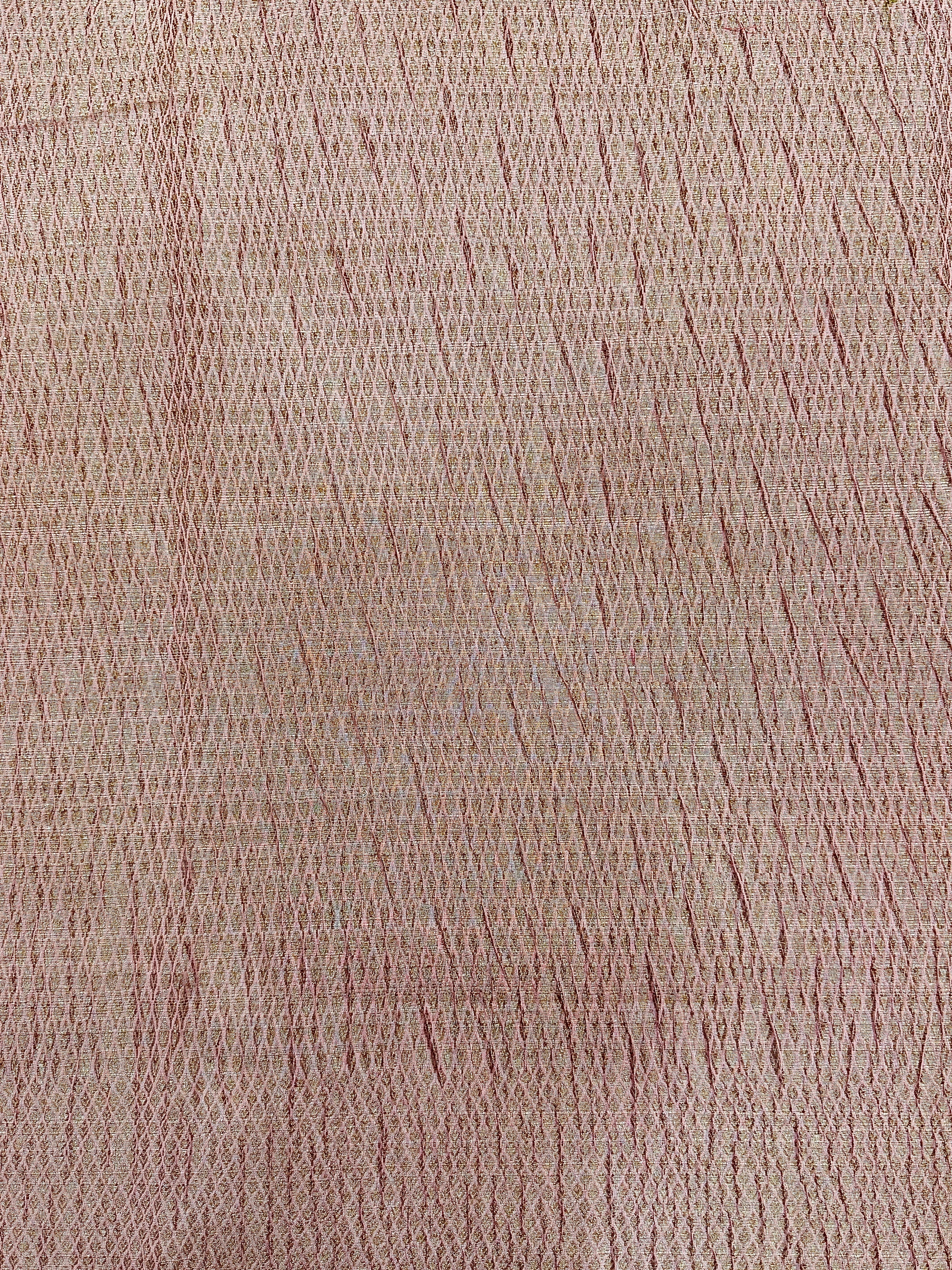 Baby Pink Pure Mercerised Cotton Saree with Crush Texture