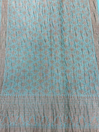Aqua Blue Pure Mercerised Cotton Saree with Crush Texture