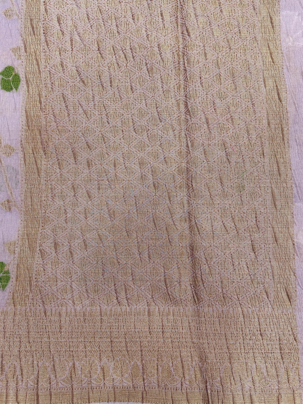 Lavender Pure Mercerised Cotton Saree with Crush Texture