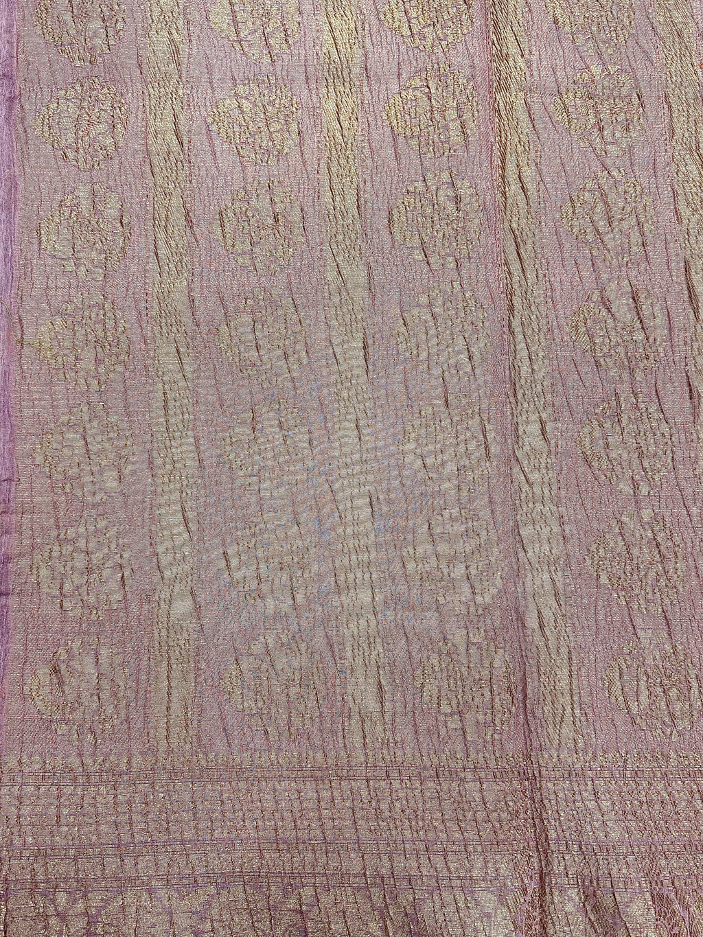 Dusty Purple Pure Mercerised Cotton Saree with Crush Texture