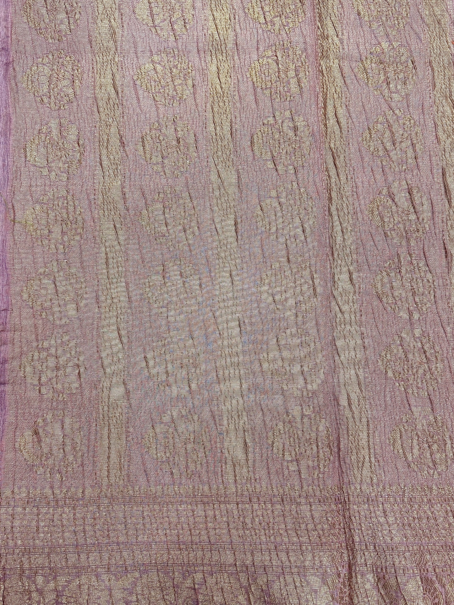 Dusty Purple Pure Mercerised Cotton Saree with Crush Texture