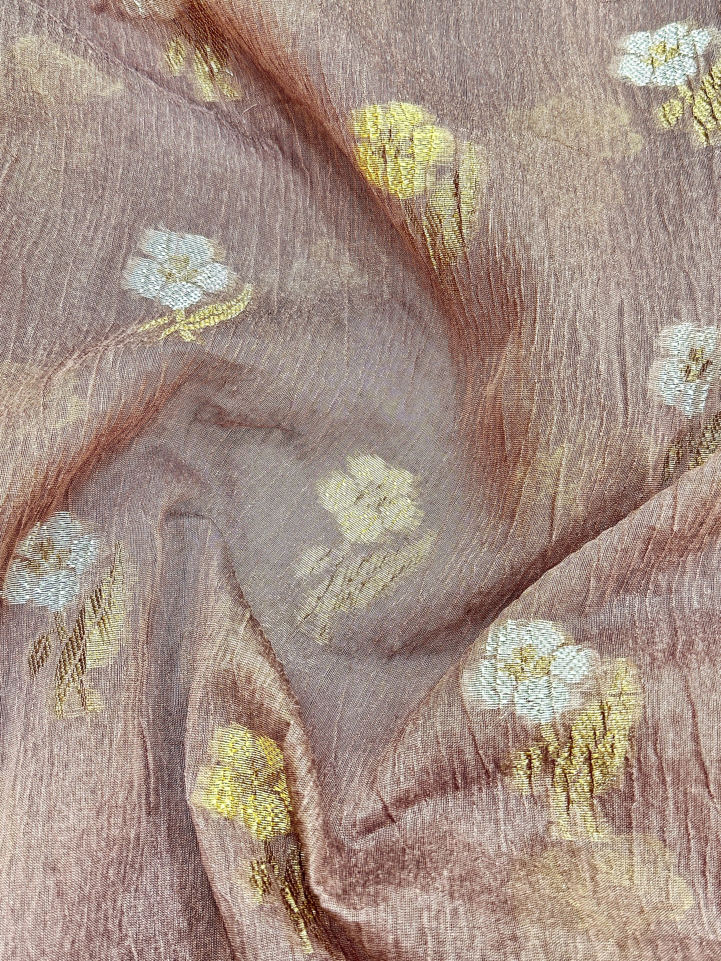 Dusty Purple Pure Mercerised Cotton Saree with Crush Texture