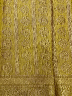 Olive Green Pure Mercerised Cotton Saree with Crush Texture