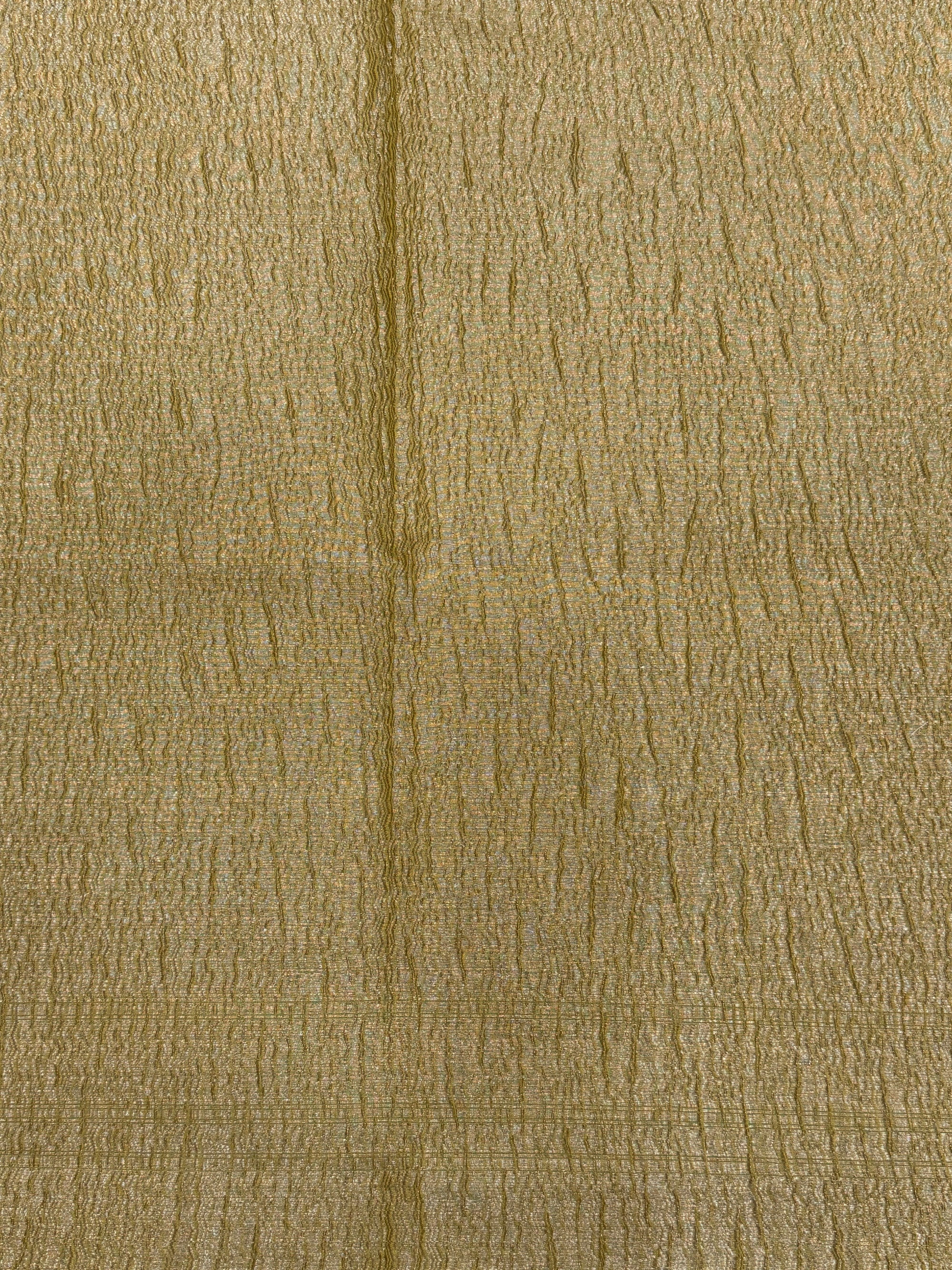 Olive Green Pure Mercerised Cotton Saree with Crush Texture