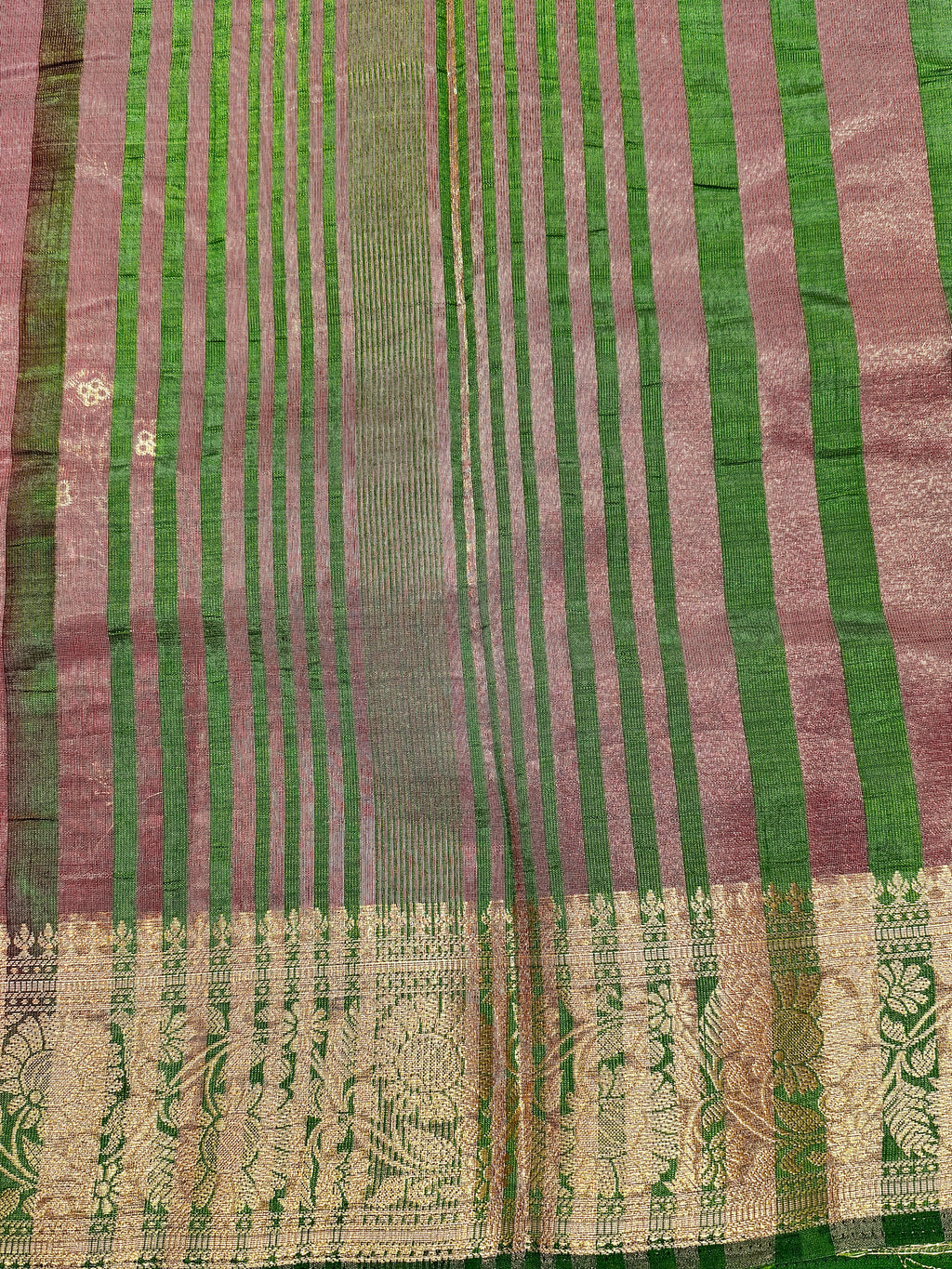 Rani Pink New Tussar Saree with Contrast Border & Embroidery