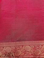 Navy Blue New Tussar Saree with Contrast Border & Embroidery