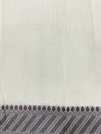 Ivory Supernet Cotton Saree with Floral Buti & Woven Border