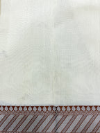 Beige Supernet Cotton Saree with Buti & Peach Woven Border