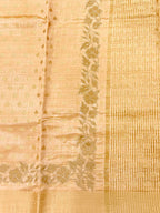 Peach Gold Semi Tussar Saree with Body Weaving & Appliqué Embroidery