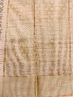 Peach Gold Semi Tussar Saree with Body Weaving & Appliqué Embroidery