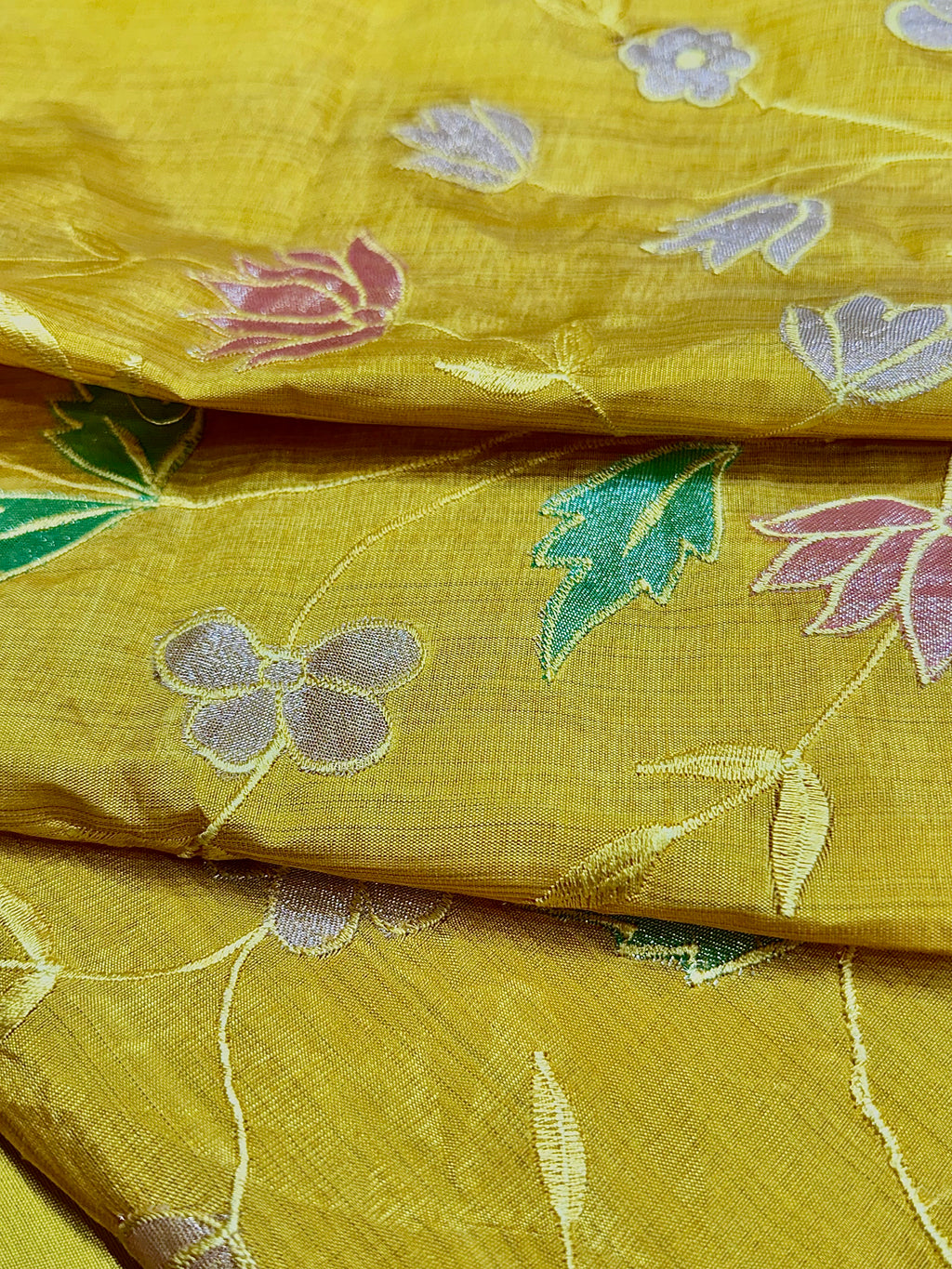 Yellow Tussar Silk Suit Set