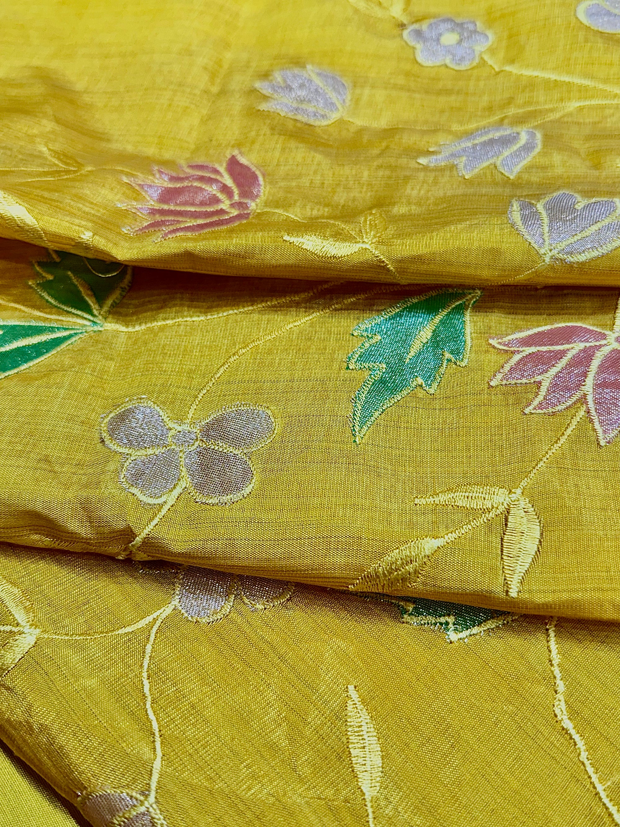 Yellow Tussar Silk Suit Set