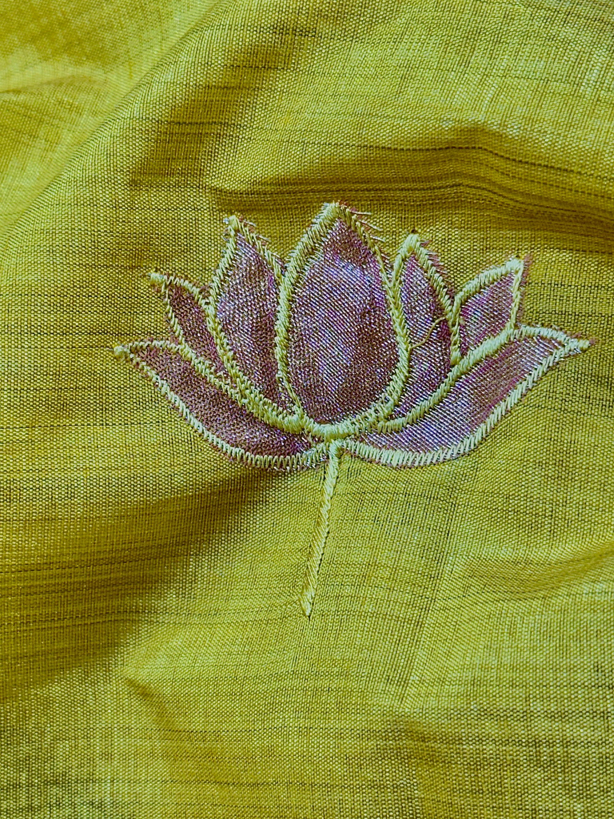 Yellow Tussar Silk Suit Set