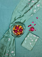 Yellow Tussar Silk Suit Set