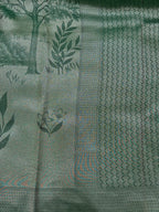 Sage Green Georgette Tissue Silk Saree