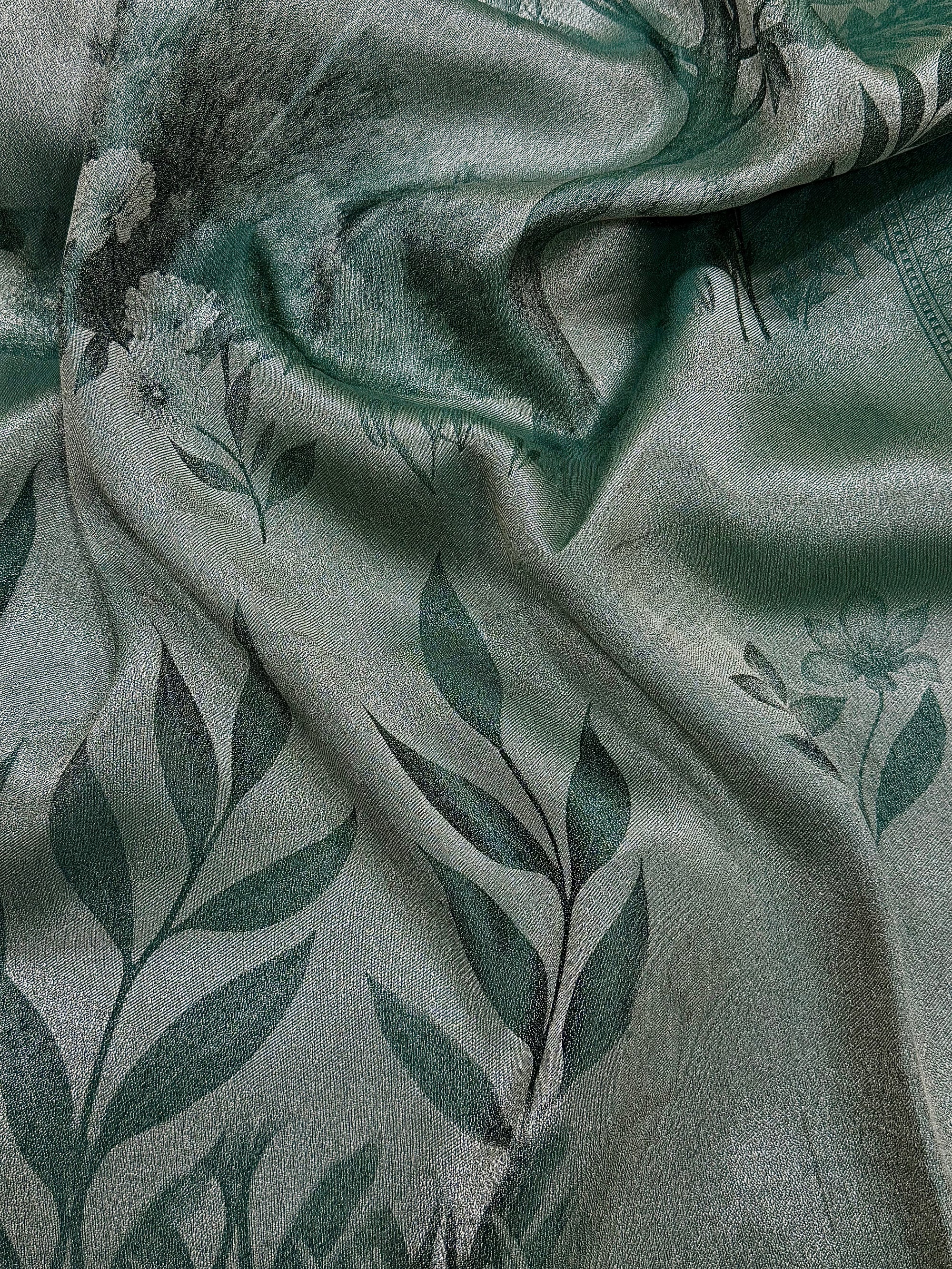 Sage Green Georgette Tissue Silk Saree