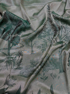 Sage Green Georgette Tissue Silk Saree