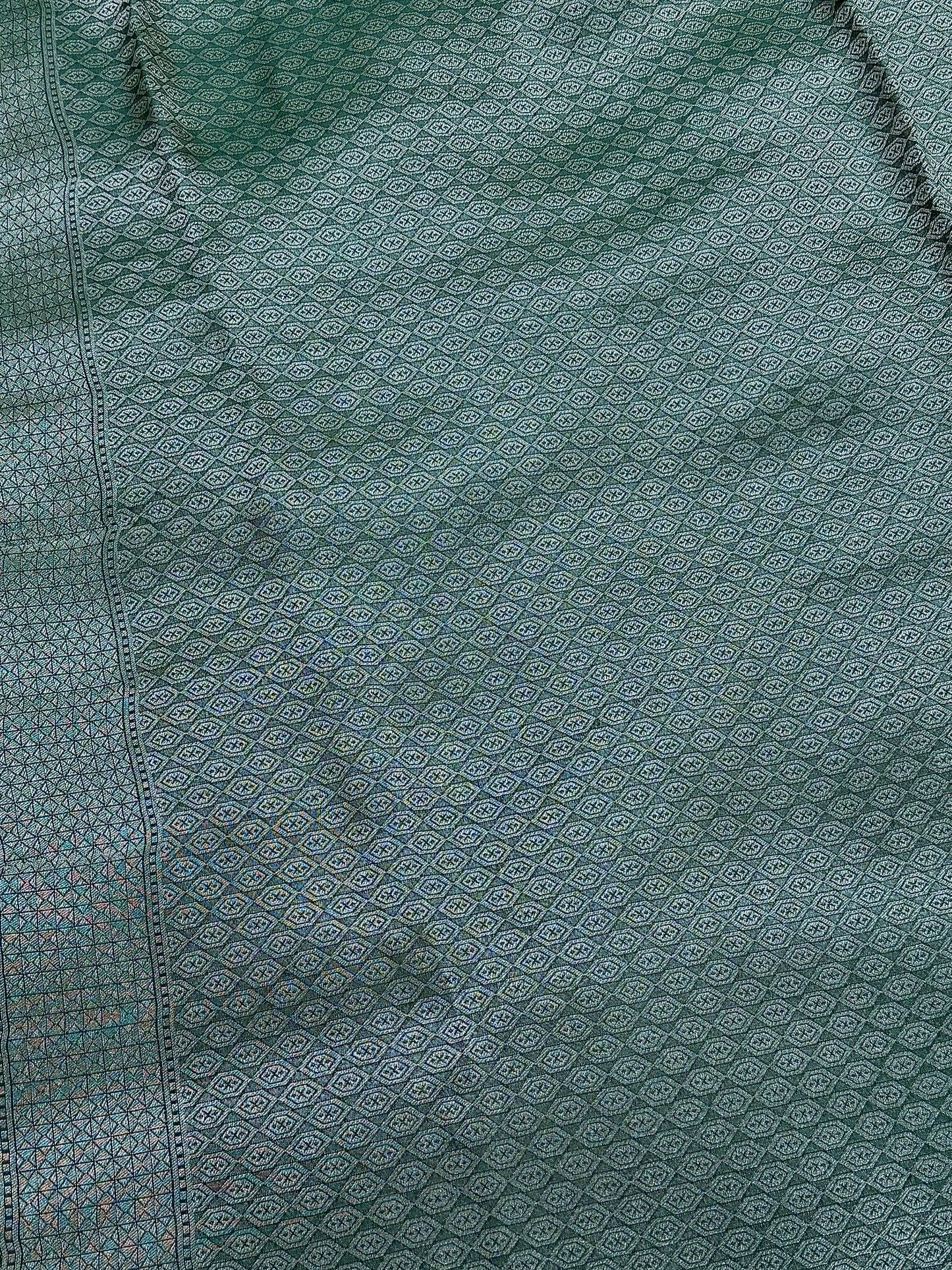 Sage Green Georgette Tissue Silk Saree