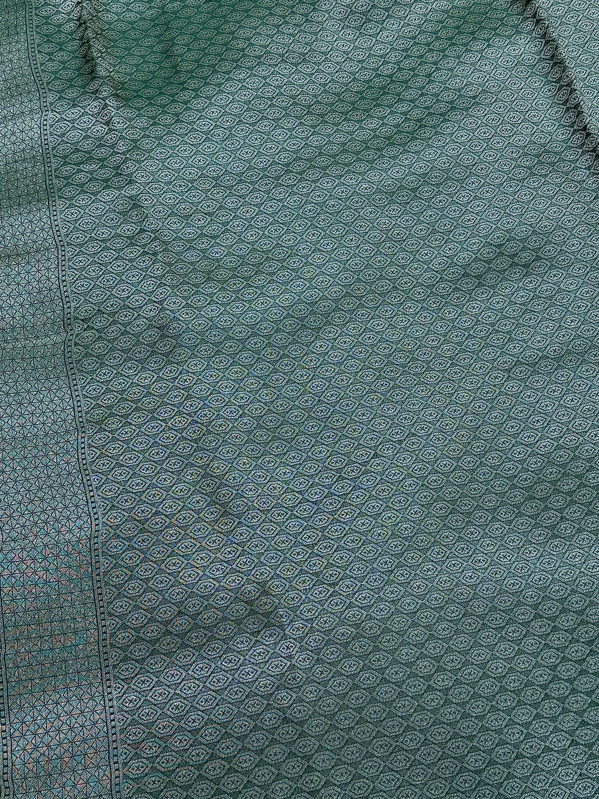 Sage Green Georgette Tissue Silk Saree