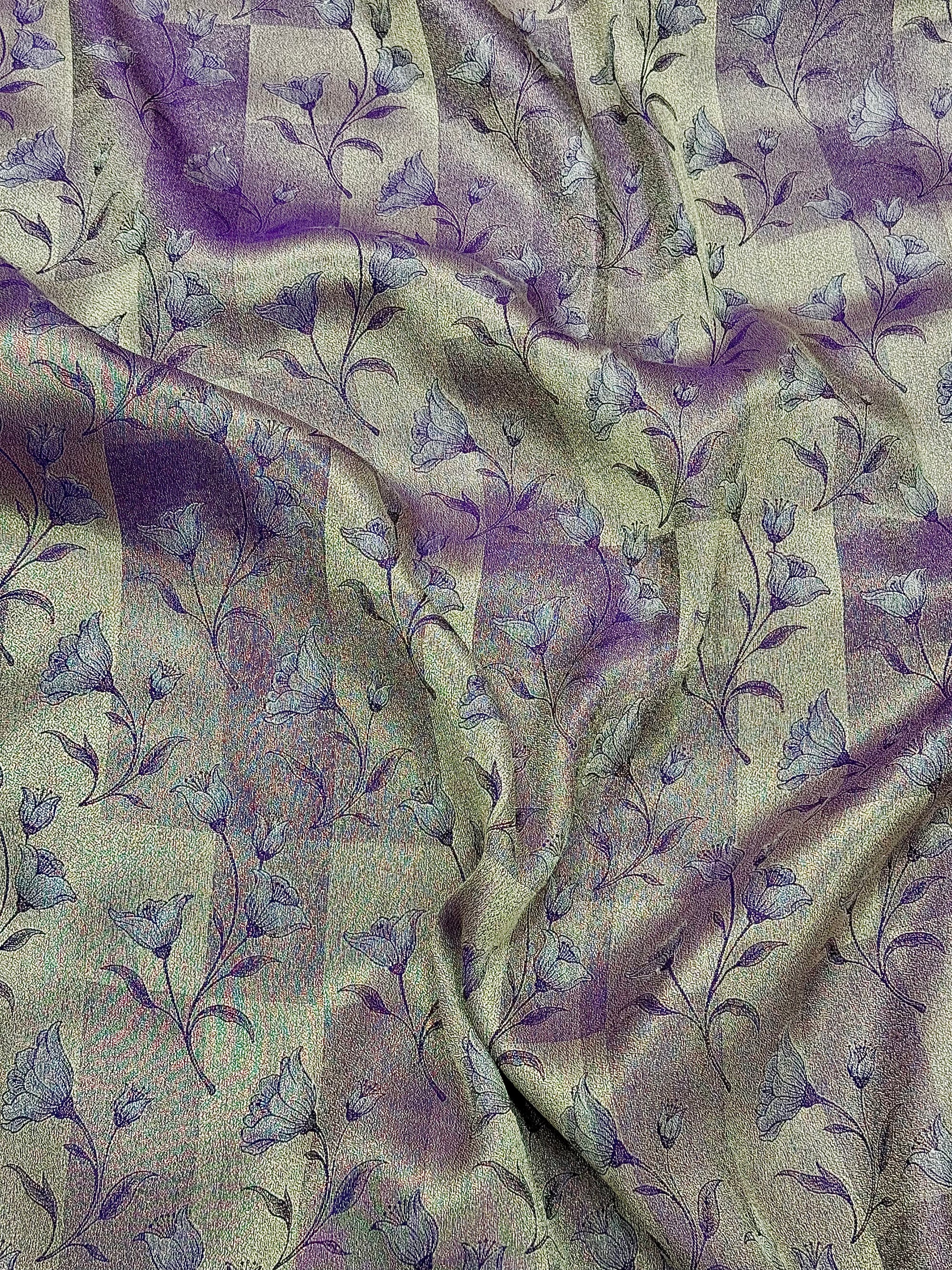 Purple Banarasi Georgette Tissue Silk Saree
