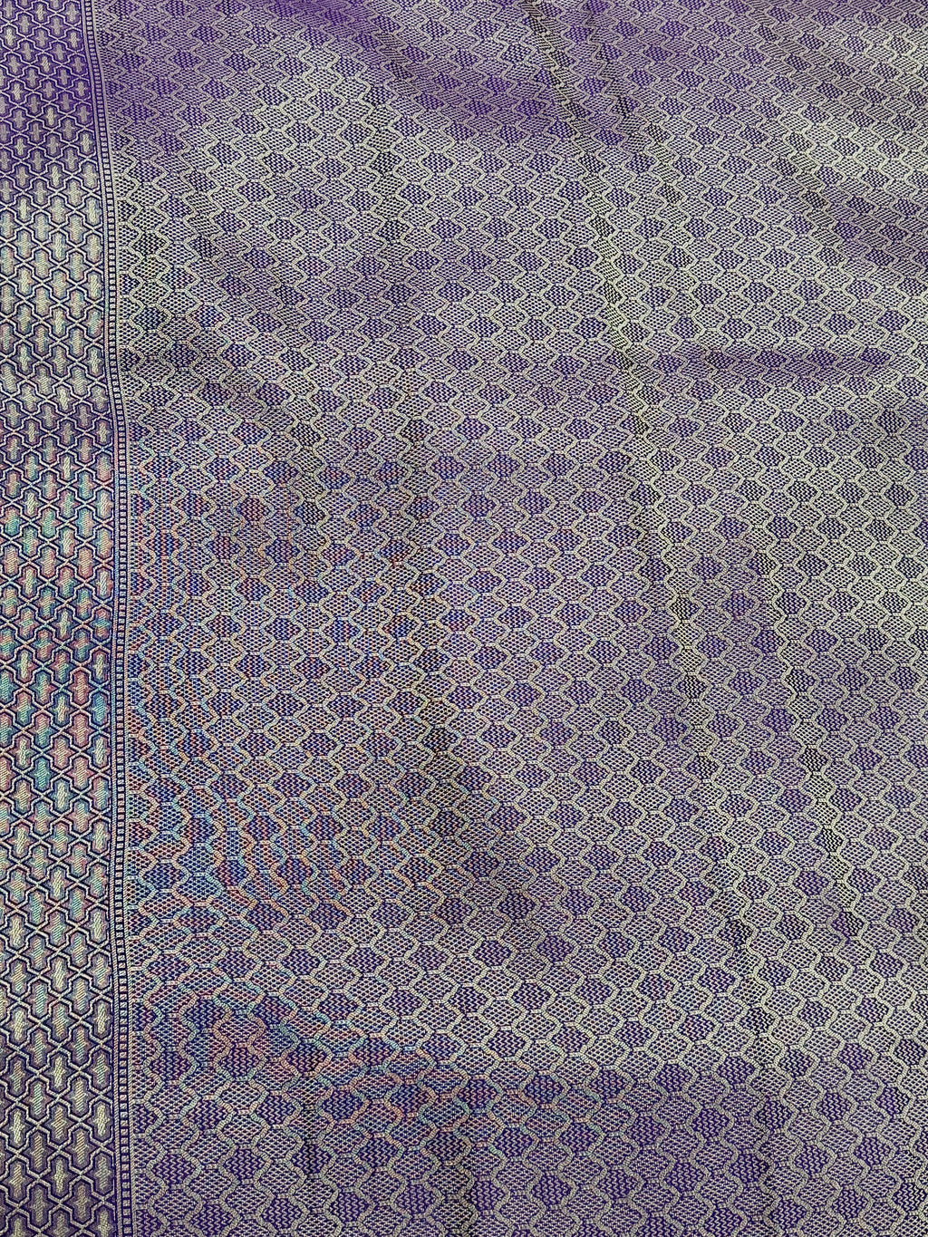 Purple Banarasi Georgette Tissue Silk Saree