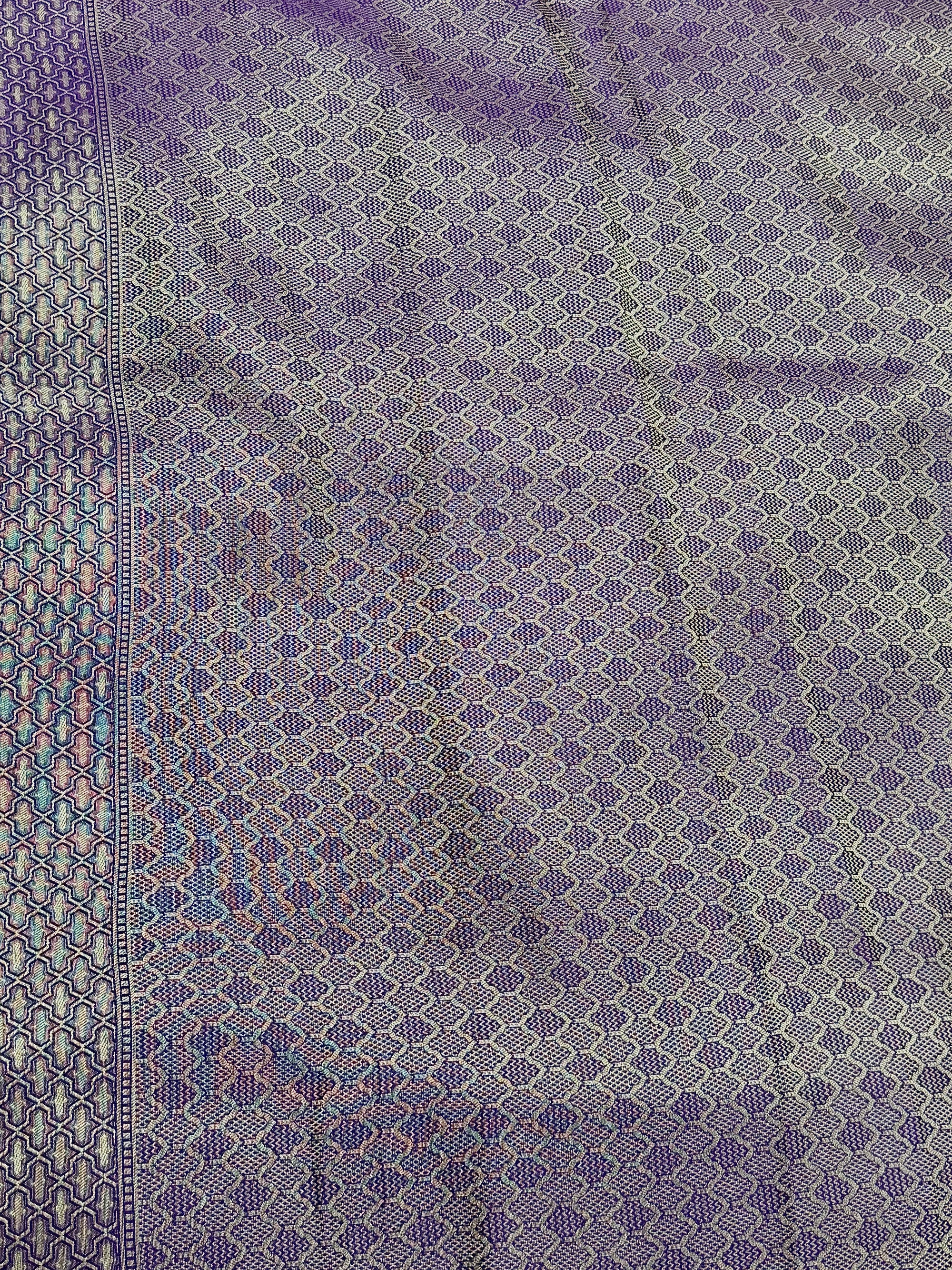 Purple Banarasi Georgette Tissue Silk Saree