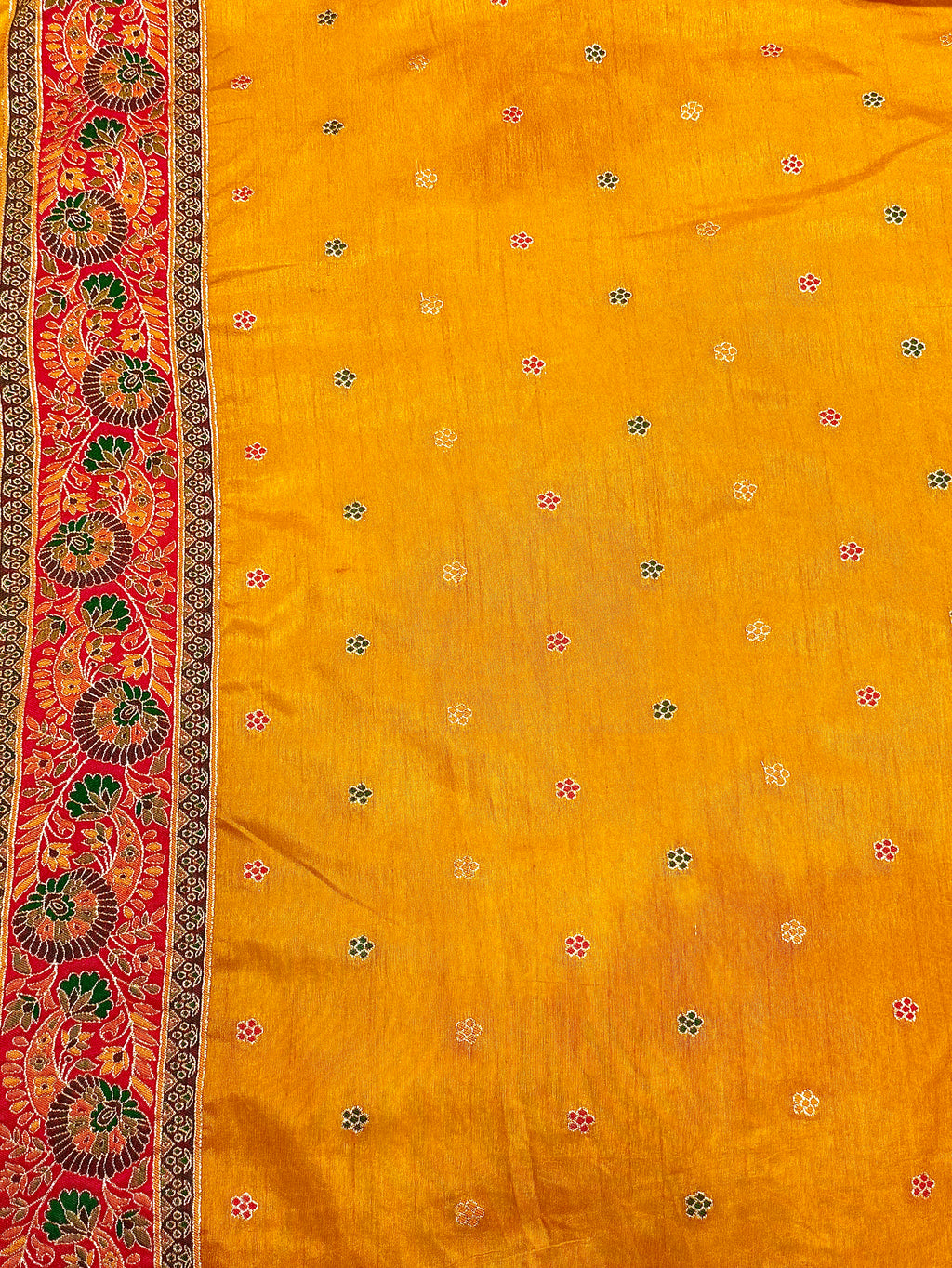 Pure Chanderi Antiq Border Fancy Print Saree