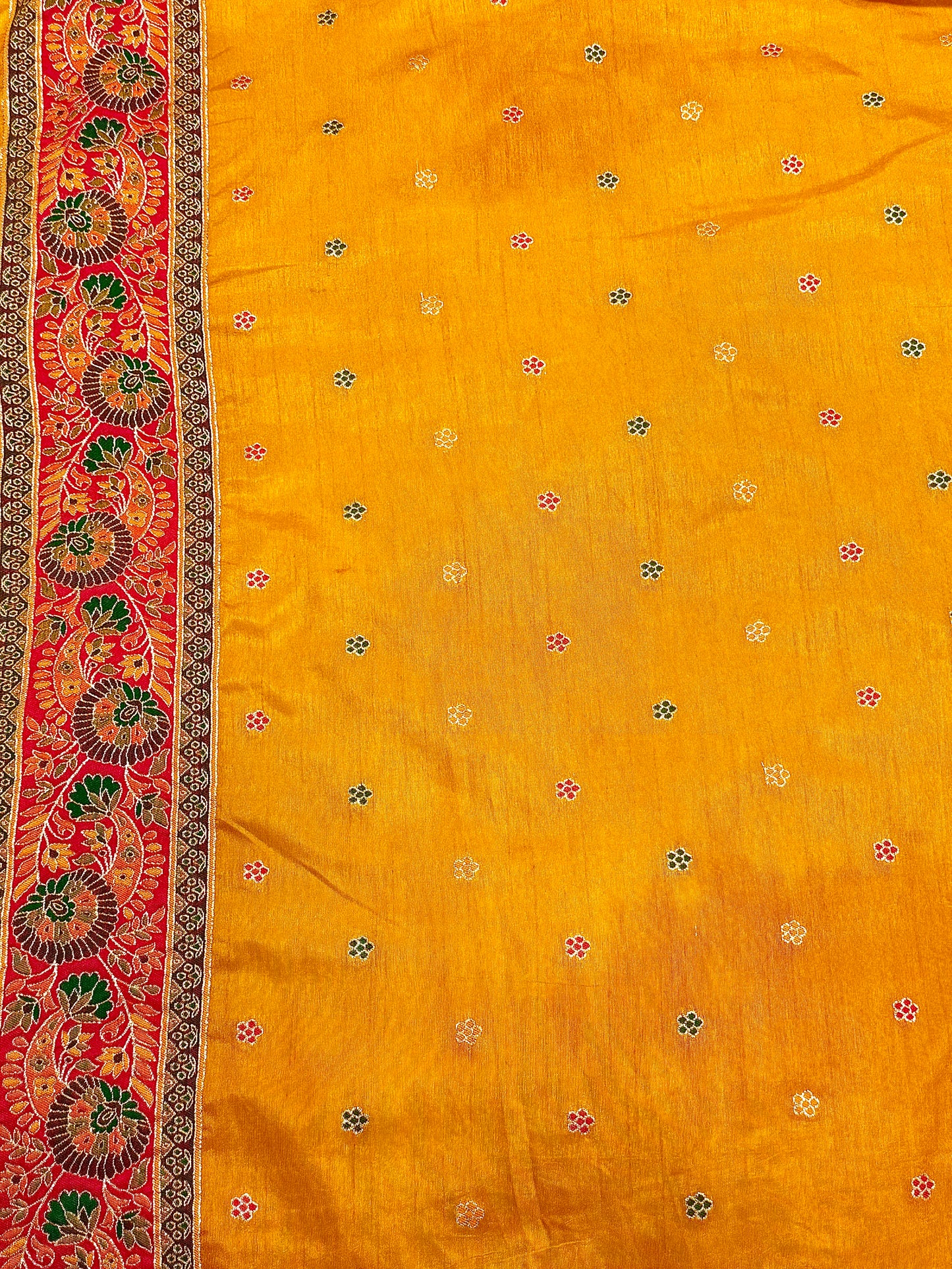 Pure Chanderi Antiq Border Fancy Print Saree