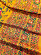 Pure Chanderi Antiq Border Fancy Print Saree
