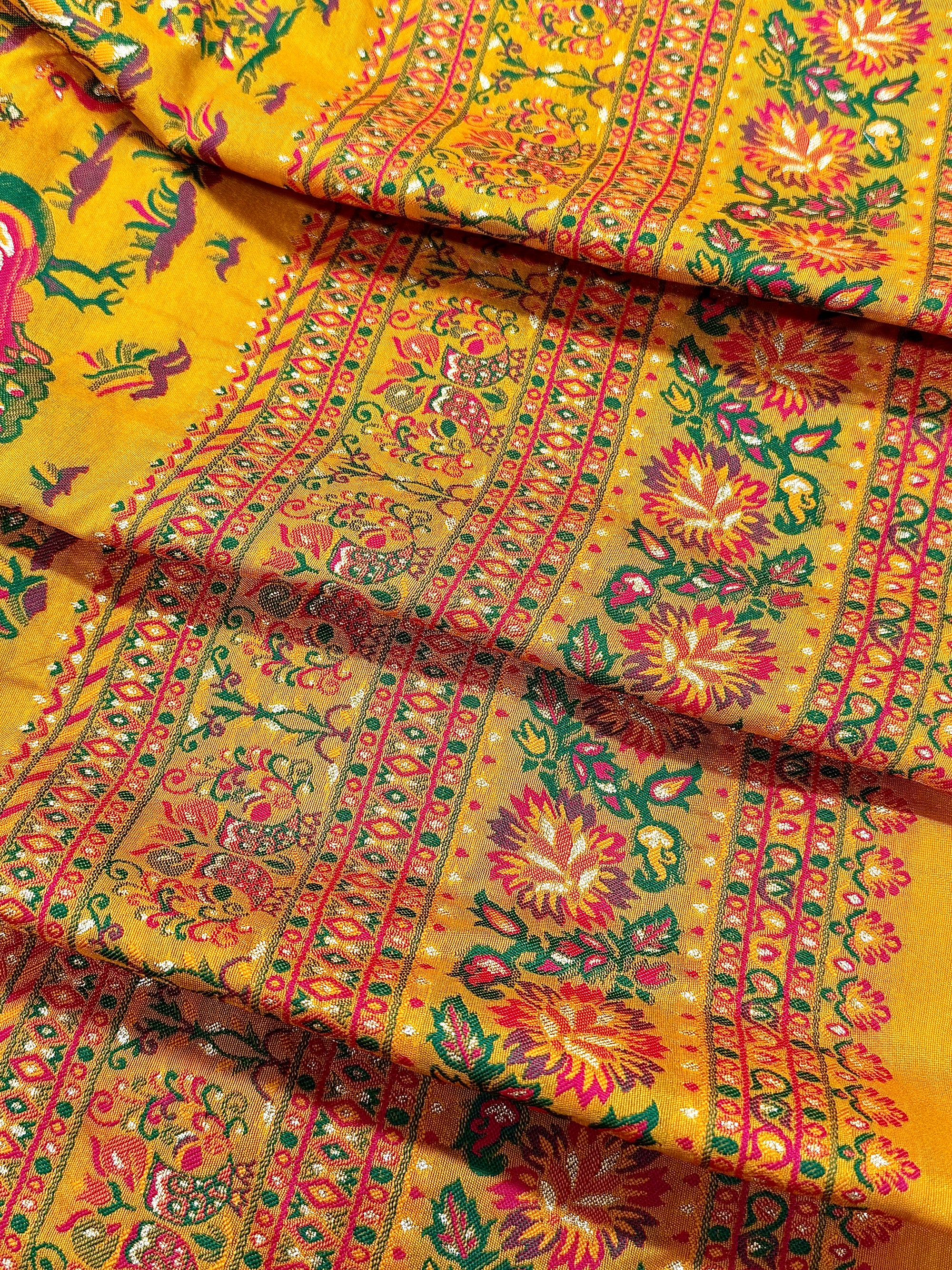 Pure Chanderi Antiq Border Fancy Print Saree