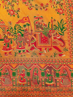 Pure Chanderi Antiq Border Fancy Print Saree