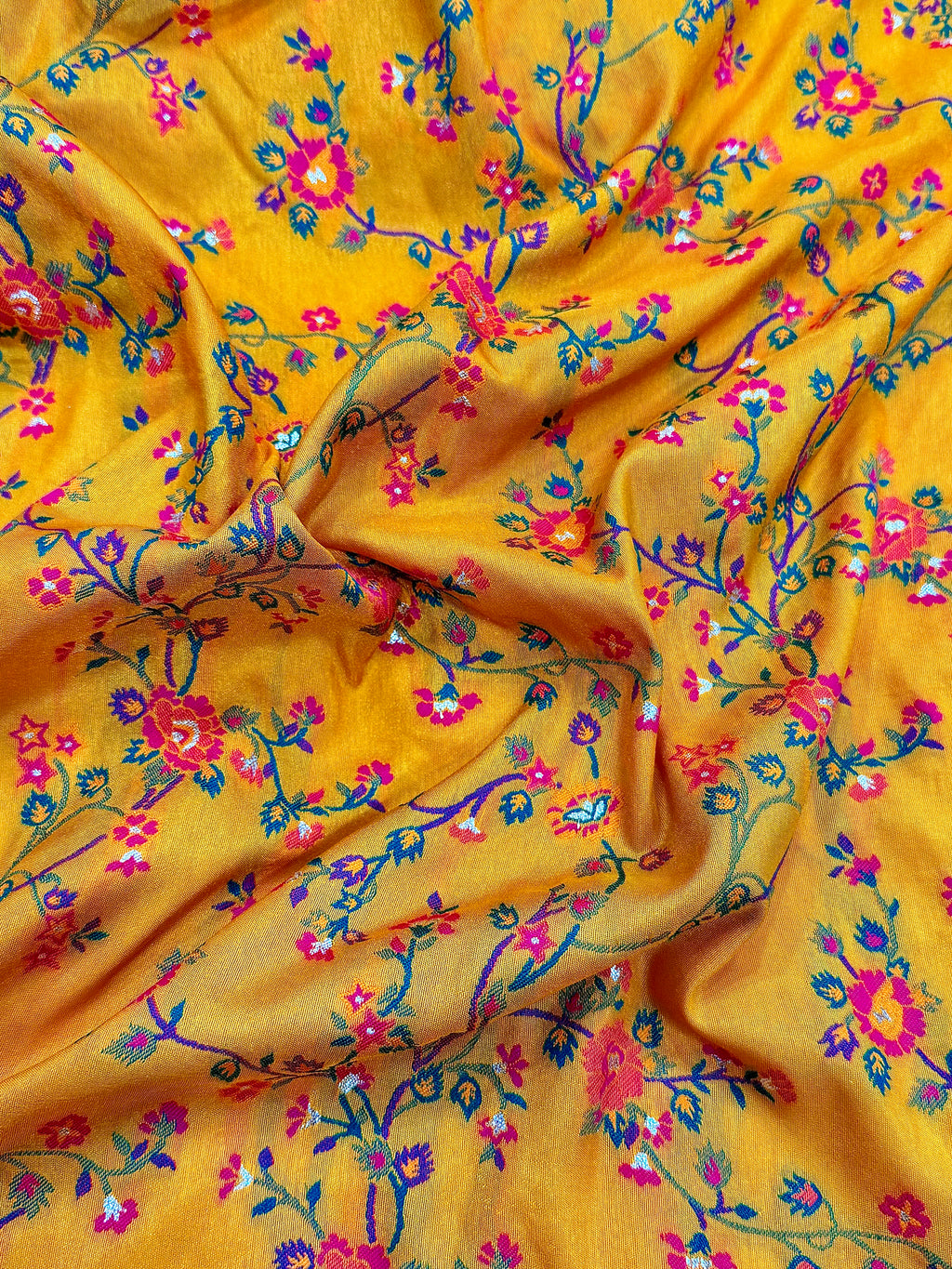 Pure Chanderi Antiq Border Fancy Print Saree