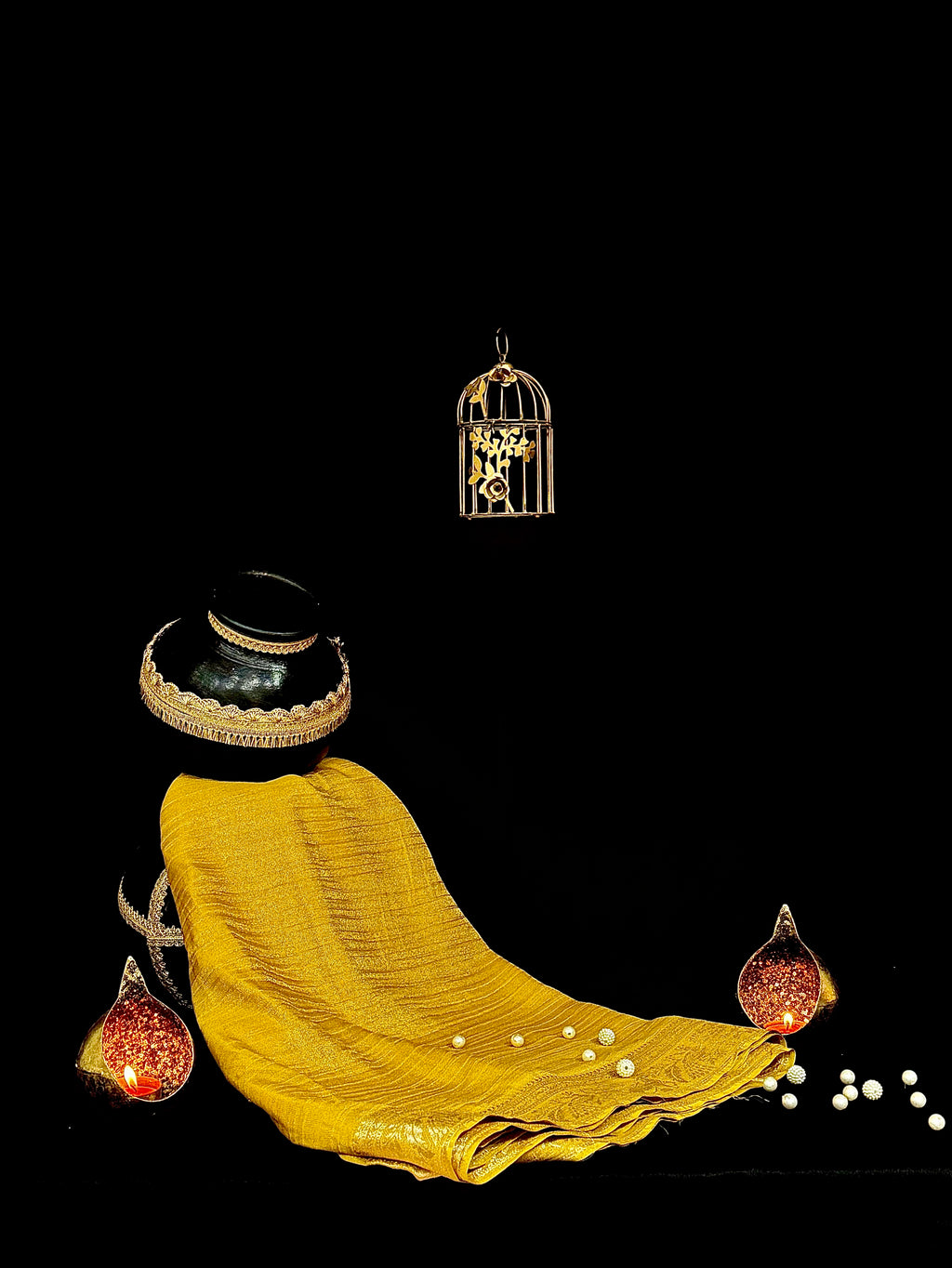 Banarasi Tissue Georgette Crush Saree