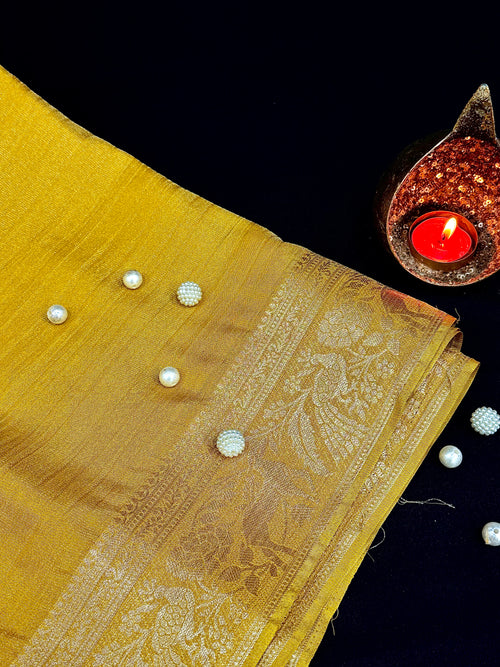 Banarasi Tissue Georgette Crush Saree