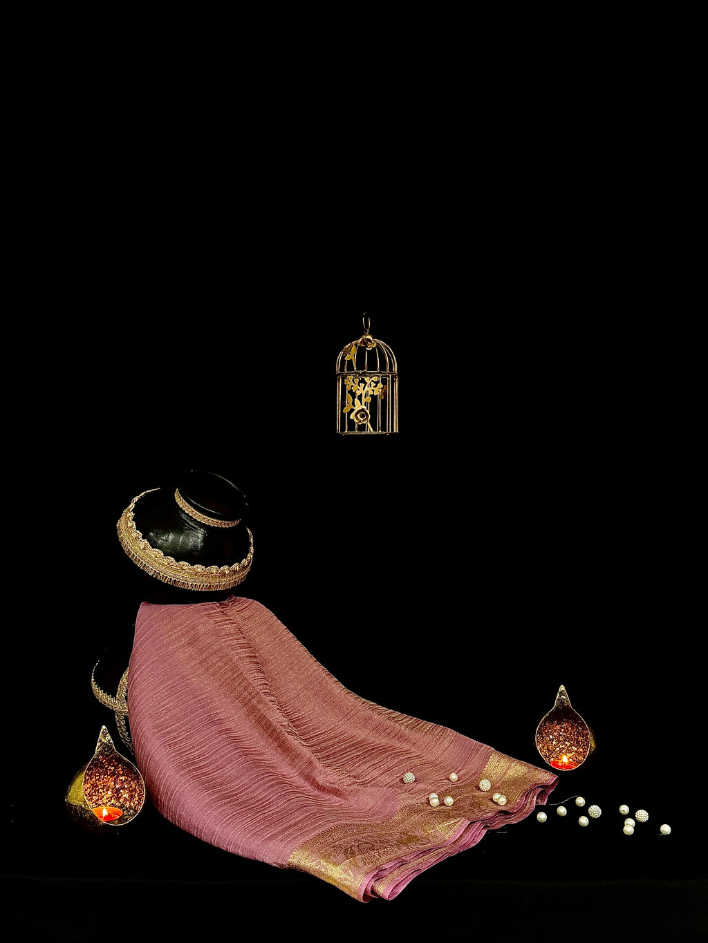 Banarasi Tissue Georgette Crush Saree