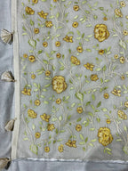 Mul Chanderi Embroidered Saree