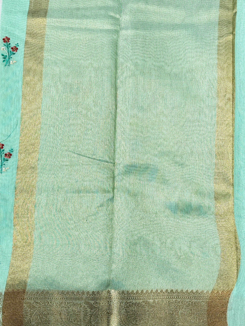 Linen Cotton Embroidered Saree